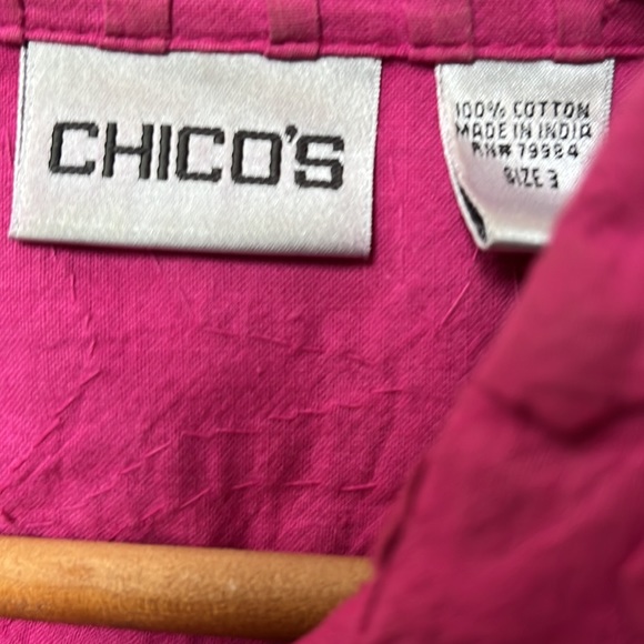 Chico’s Pink Jacket 100%Cotton Size 3 - Picture 4 of 5